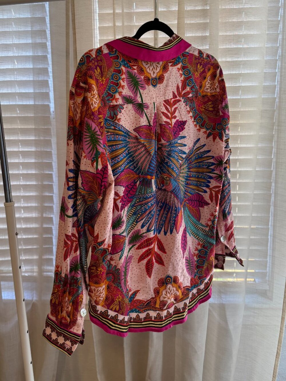 FARM Rio Scarf Linen Blend Button-Up Shirt | Small - Picture 6 of 11